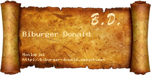 Biburger Donald névjegykártya